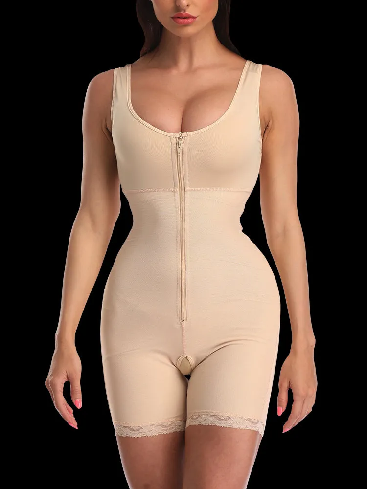 Zipper Full Body Women Waist Trainer Compression Shapewear